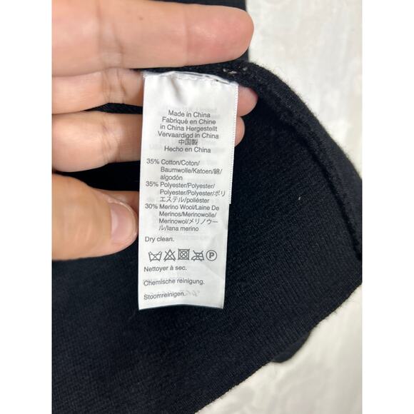 J Crew Cardigan Sweater Small Black Merino Wool Re Imagined Jacket - Picture 7 of 10